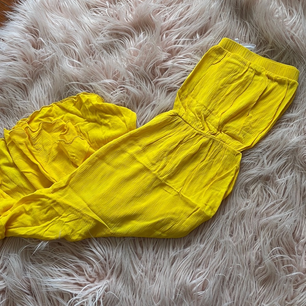Yellow tube top high low dress